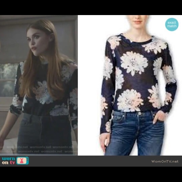 Bar III Tops - ASO Lydia Martin Bar III Cropped Long Floral Top